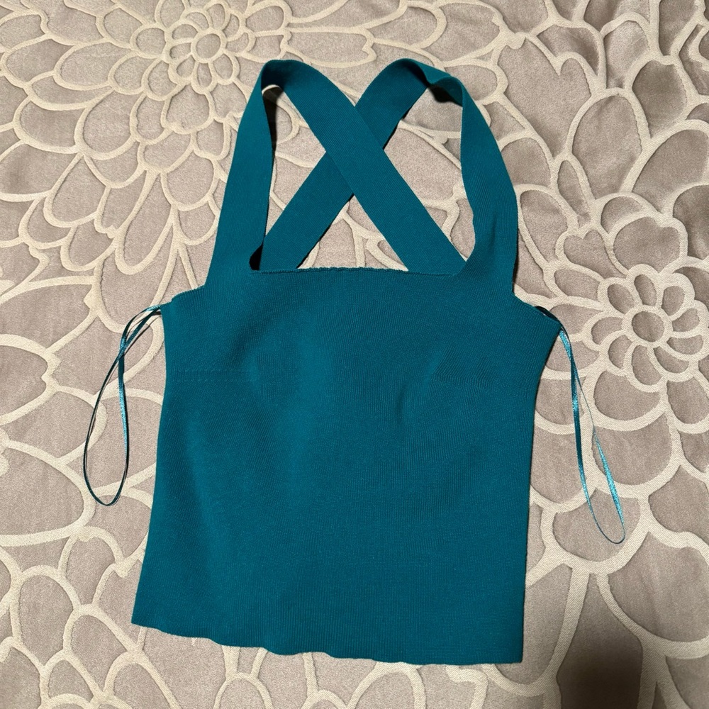 Turquoise Tie Tank Top
